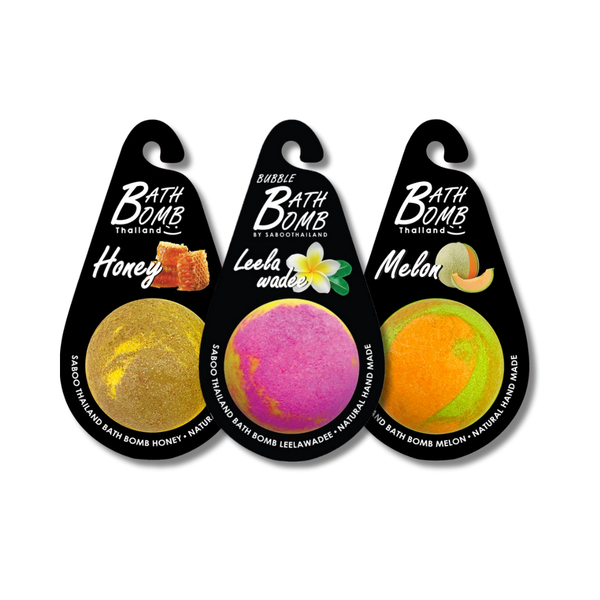 SABOO Badebomben 3er-Set – Honig · Leelawadee · Melone | Naturkosmetik