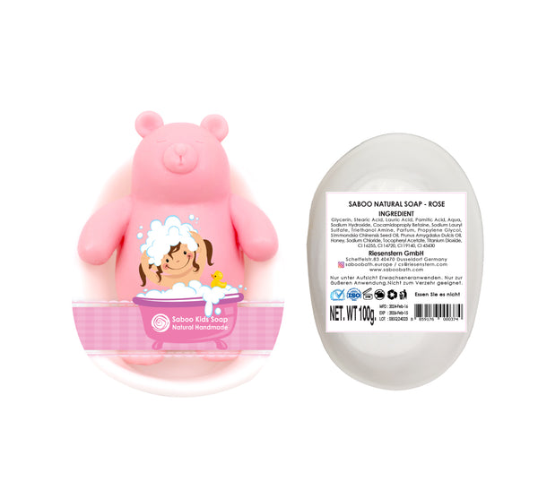 (PINK BEAR) SABOO NATURAL SOAP - ROSE