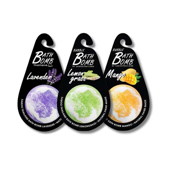 SABOO Badebomben Geschenkset – Lavendel, Zitronengras, Mango